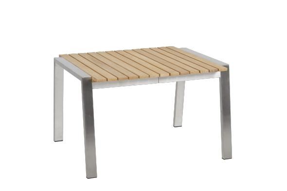 Naos sidobord 60x60 cm - rostfri/teak