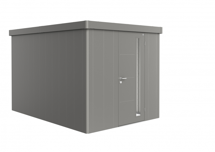 Neo trädgårdsskjul 4B standarddörr - metallic kvarts-grå