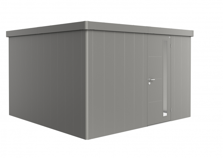Neo trädgårdsskjul 4D standarddörr - metallic kvarts-grå
