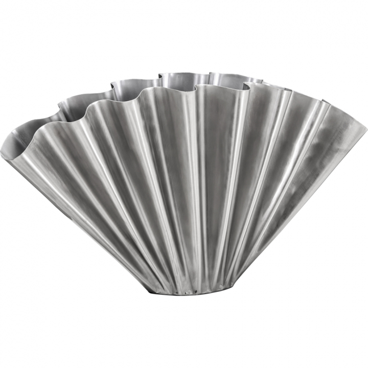 Flood vas H30 cm - brushed silver