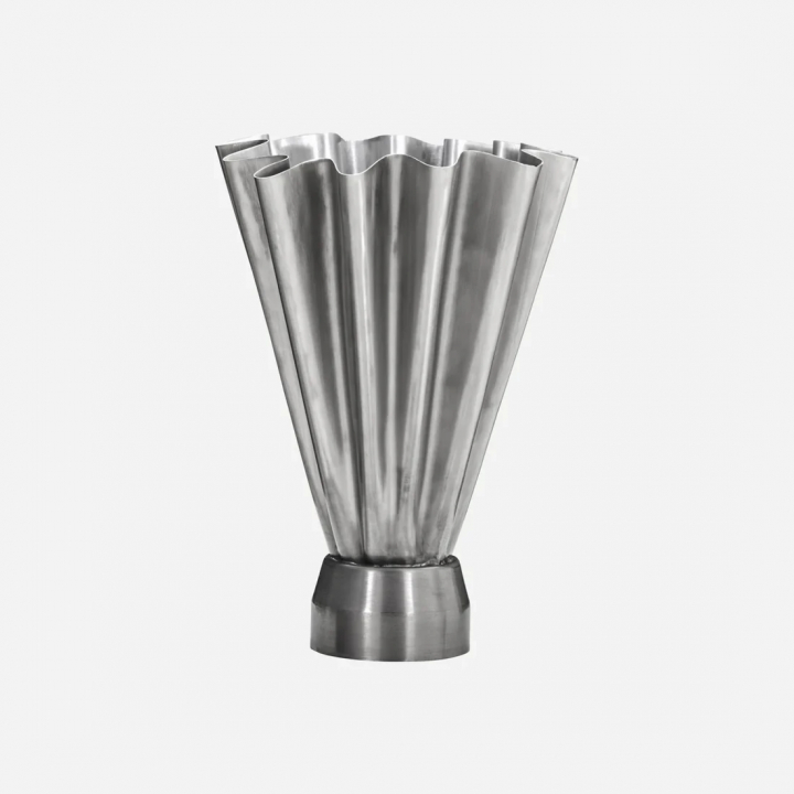 Flood vas H33 cm - brushed silver