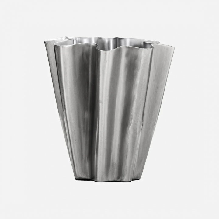 Flood vas H13 cm - brushed silver