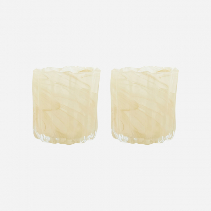 Curl ljuslykta H11,5 cm, 2-pack - beige