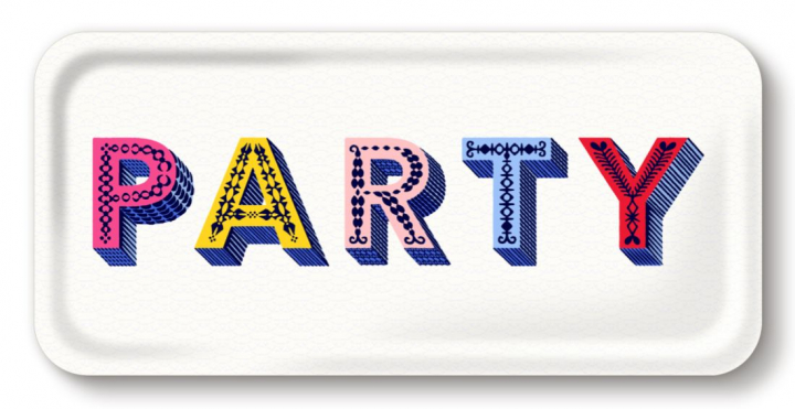 Party Bricka 32x15 Cm - Multi