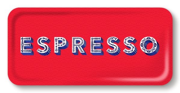 Espresso Bricka 32x15 Cm - Röd
