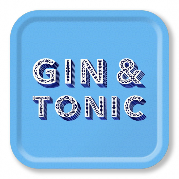 Gin & Tonic Bricka 32x32 Cm - Sky Blue