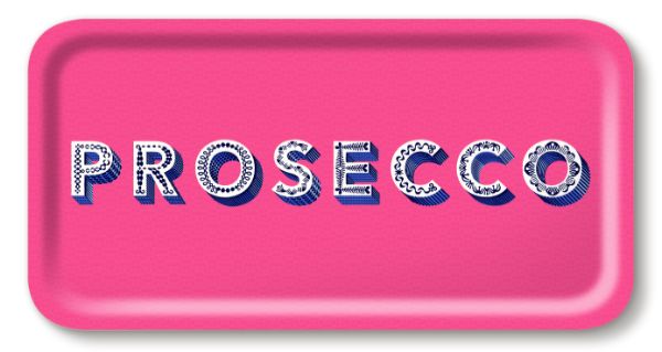 Prosecco Bricka 43x22 Cm - Bright Pink