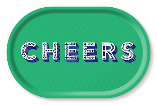 Cheers Bricka 44x28 Cm - Grön