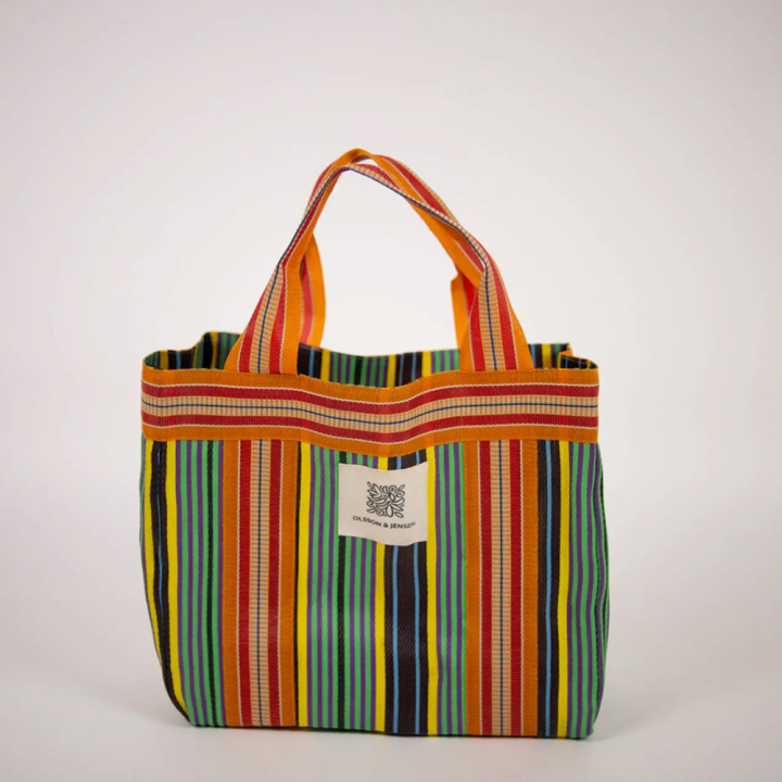 Jojo shoppingväska, liten - orange/grön