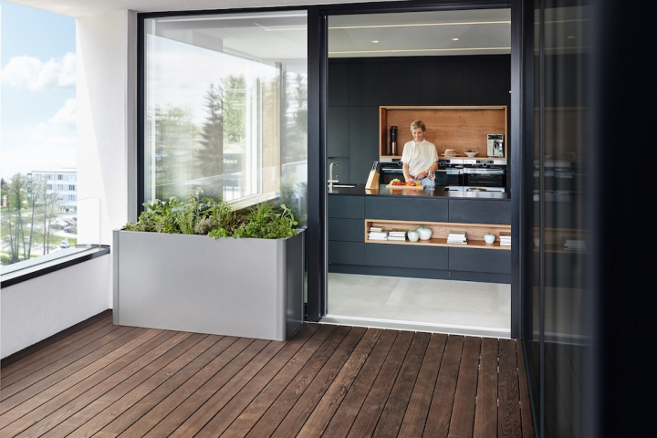Belvedere MAXI planteringsbädd 150 - metallic kvarts-grå