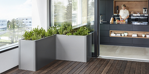 Belvedere MAXI planteringsbädd L150 - metallic kvarts-grå