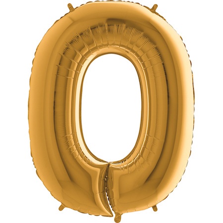 Ballongsiffror guld 0 till 9 inkl. helium-0