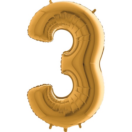 Ballongsiffror guld 0 till 9 inkl. helium-3
