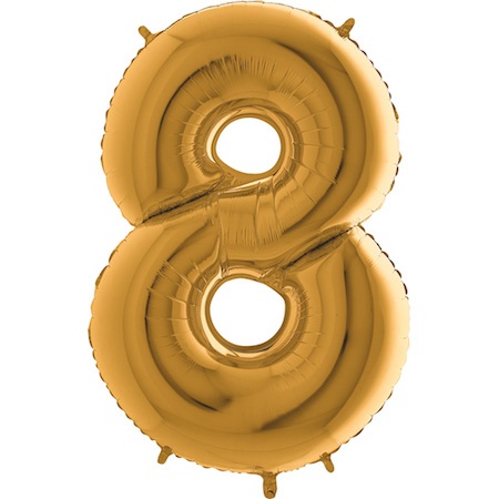 Ballongsiffror guld 0 till 9 inkl. helium-8