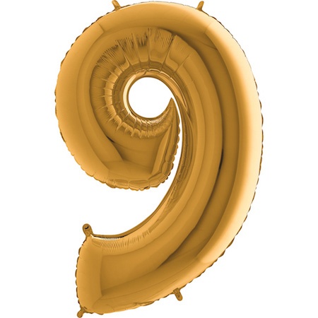 Ballongsiffror guld 0 till 9 inkl. helium-9
