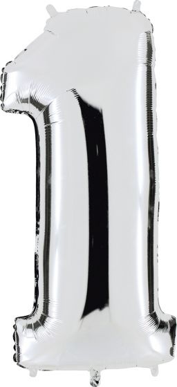 Ballongsiffror Silver 0 Till 9 Inkl. Helium - 1