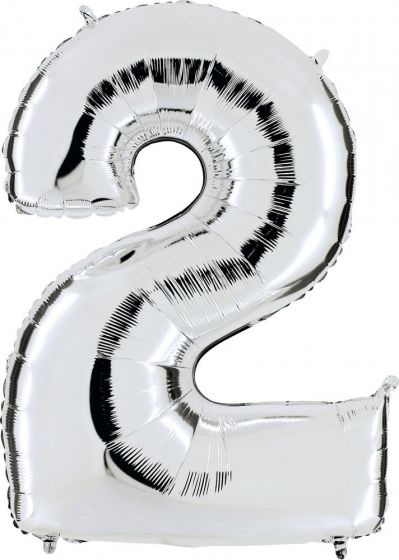 Ballongsiffror Silver 0 Till 9 Inkl. Helium - 2