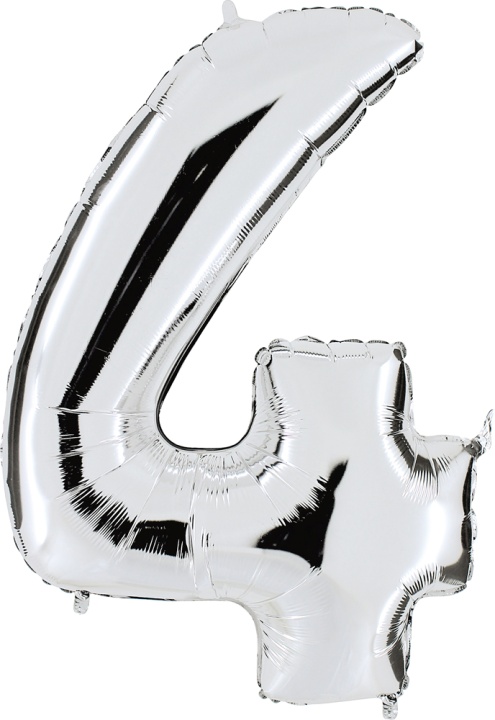 Ballongsiffror silver 0 till 9 inkl. helium-4