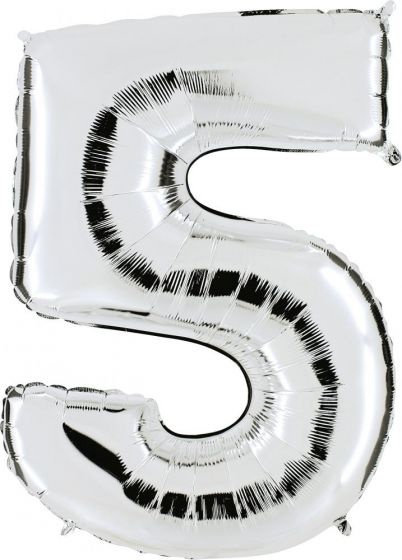 Ballongsiffror Silver 0 Till 9 Inkl. Helium - 5