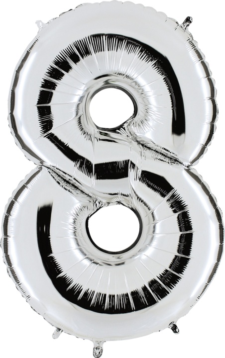 Ballongsiffror silver 0 till 9 inkl. helium-8