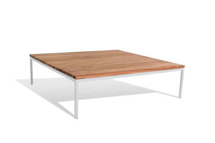 Bönan lounge bord, large - light grey/teak skiva