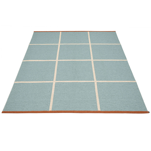 Criss matta, 180 x 260 cm - haze/cream/rust edge