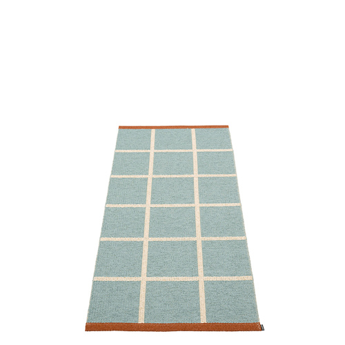 Criss matta, 70 x 150 cm - haze/cream/rust edge
