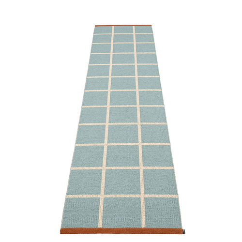 Criss matta, 70 x 300 cm - haze/cream/rust edge