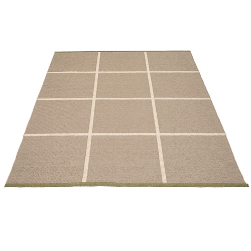 Criss matta, 180 x 260 cm - potato/cream/pine edge