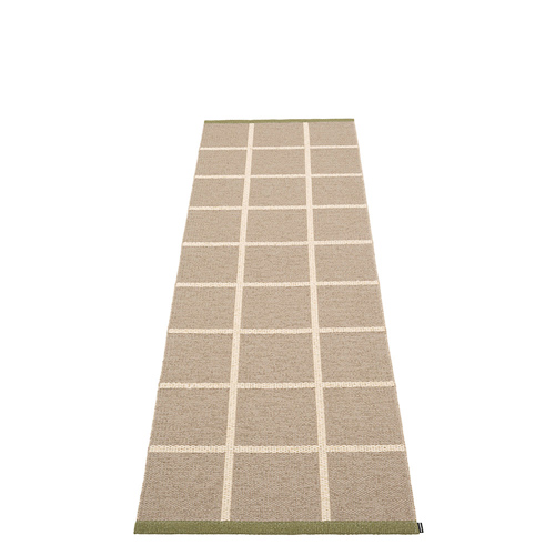 Criss matta, 70 x 225 cm - potato/cream/pine edge