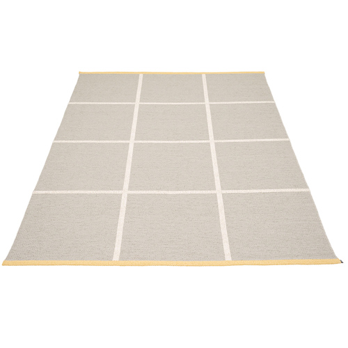 Criss matta, 180 x 260 cm - linen/vanilla/pale yellow edge