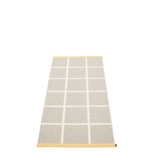Criss matta, 70 x 150 cm - linen/vanilla/pale yellow edge