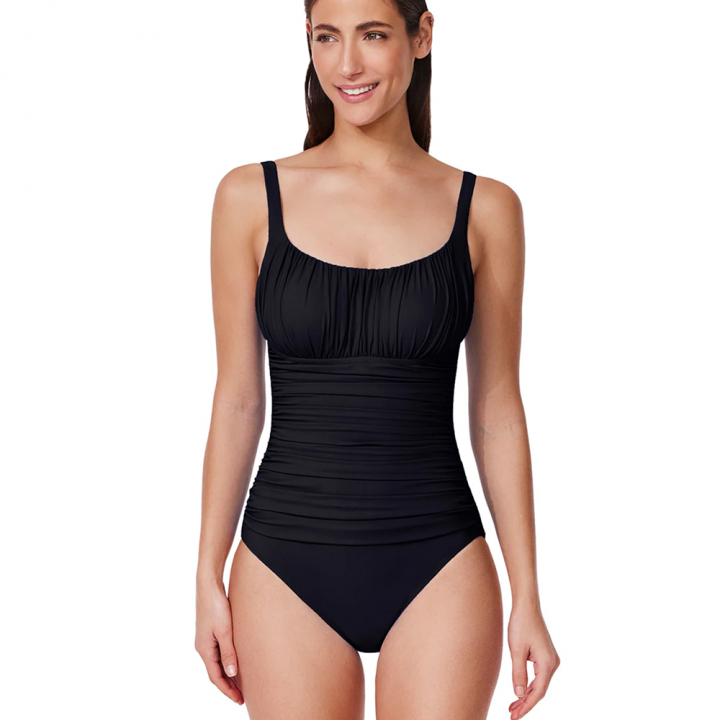 Tutti Frutti Shirred Peasant baddräkt, 40 - black