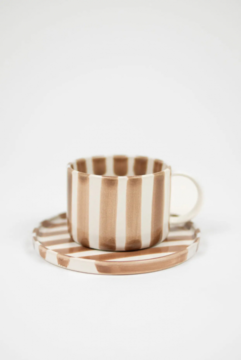 Monica kopp med fat - beige