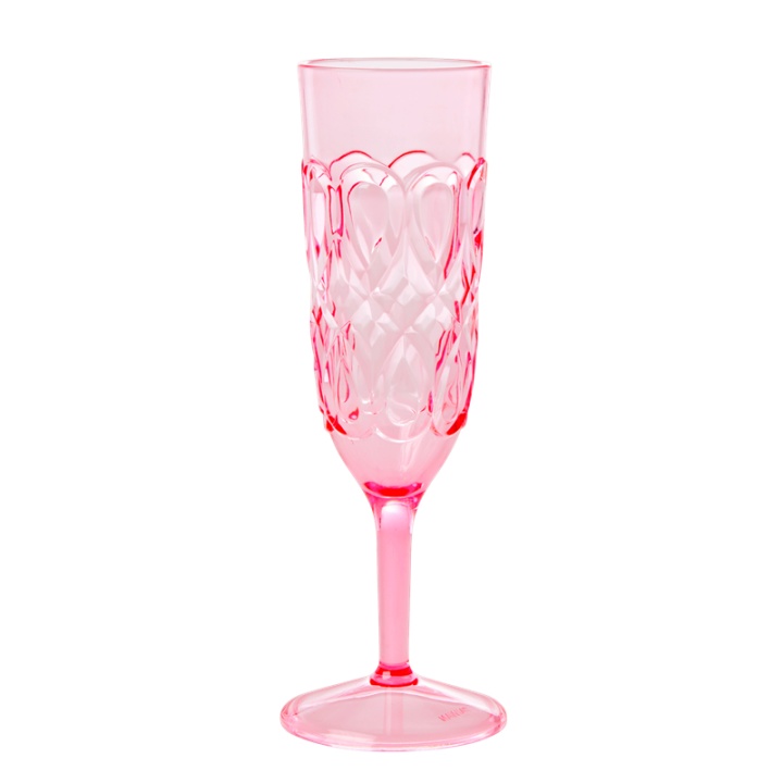 Swirly Embossed Champagneglas - Pink