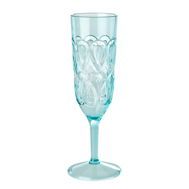 Swirly Embossed Champagneglas - Mint