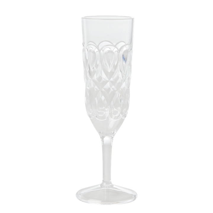 Swirly Embossed Champagneglas - Clear