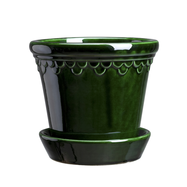 Köpenhamn Kruka Glaserad, Ø 12 Cm H13 Cm - Emerald Green