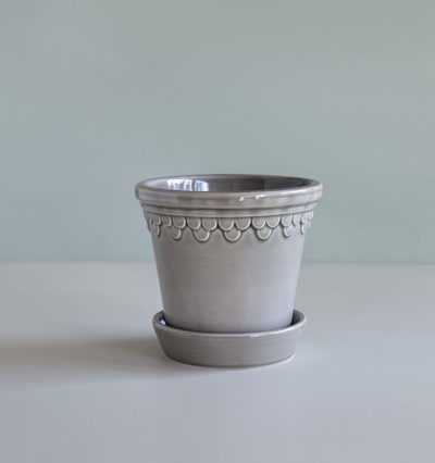 Köpenhamn kruka glaserad, Ø 25 H25 cm - pearl grey