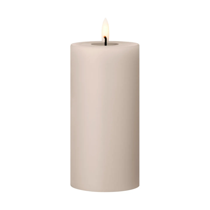 LED blockljus 15 cm - linen grey