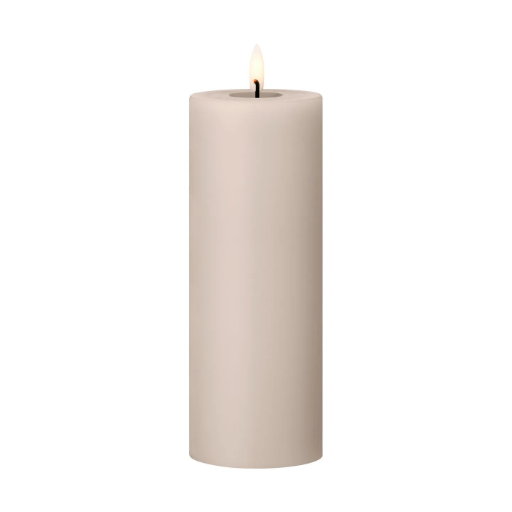 LED blockljus 20 cm - linen grey