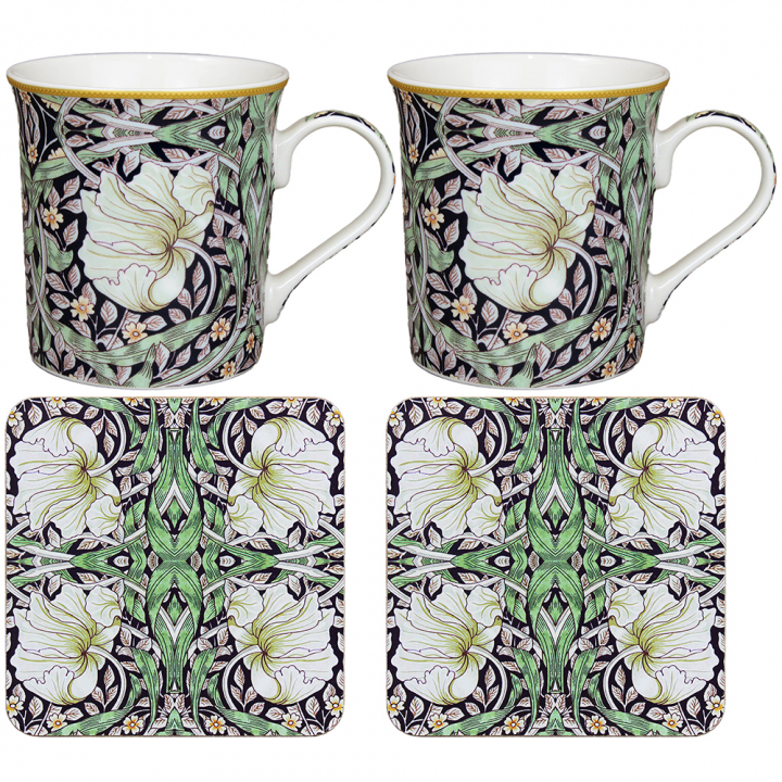 Pimpernel Midnight muggar & glasunderlägg, 2-pack