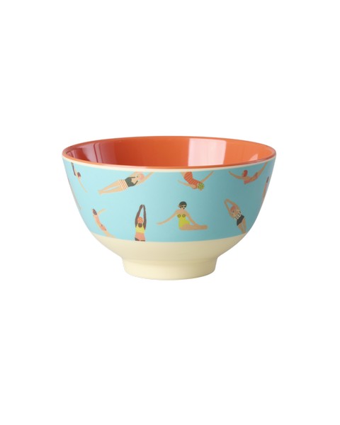Retro Swimster melamin skål, small - blue