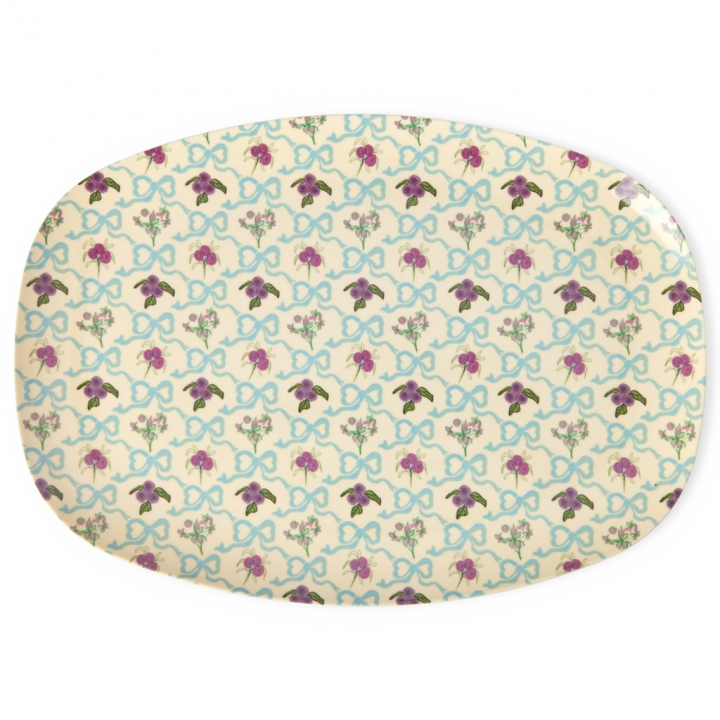 Bow & Bouquet melamin bricka - cream