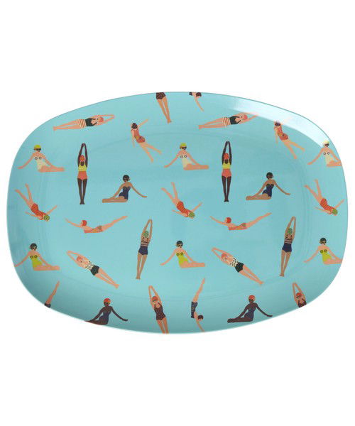 Retro Swimster melamin bricka - blue
