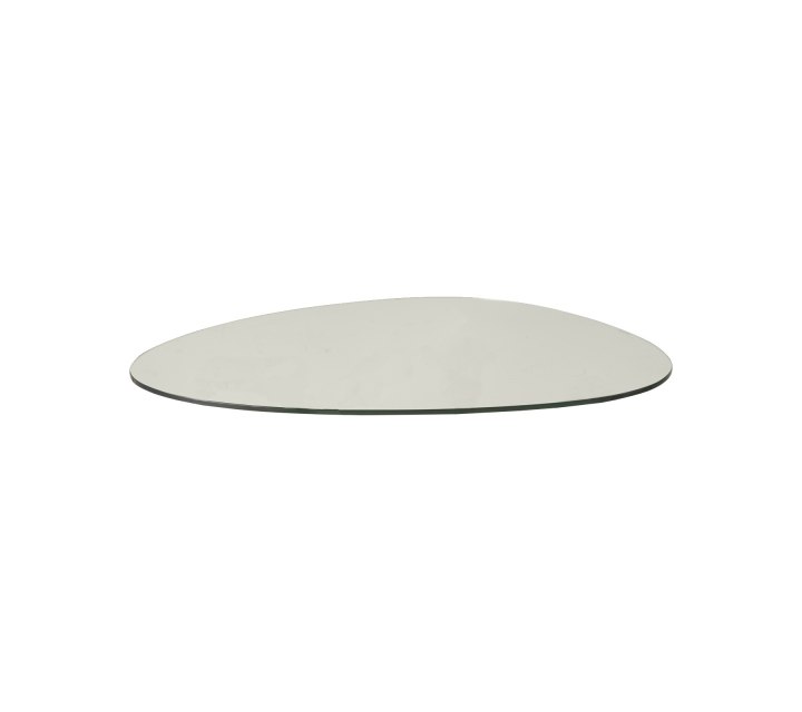 Bordsskiva Teardrop 89x96 cm - clear härdat glas