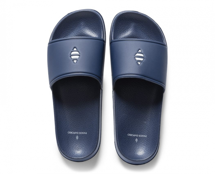 Unisex Slide Badtoffel - Dark Blue/white, 41