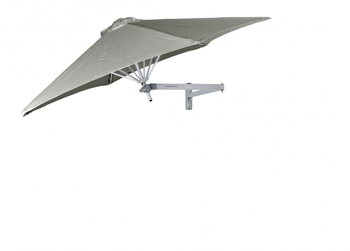 Paraflex Wall Parasoll, square, 190 cm, Neo arm Alu - Grey