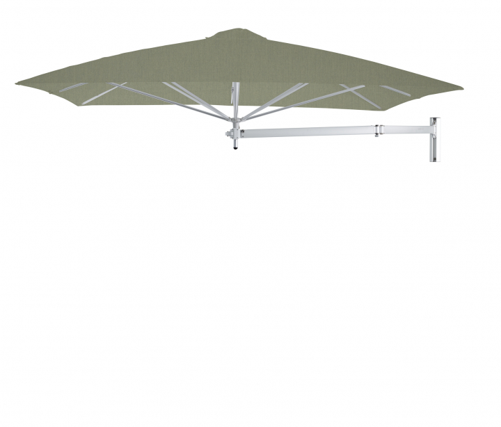 Paraflex Wall Parasoll, Square, 230 Cm, Neo Arm Aluminium - Almond