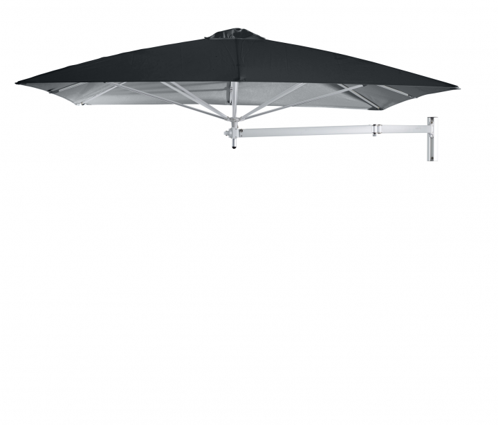 Paraflex Wall Parasoll, square, 230 cm, Neo arm Alu - Black